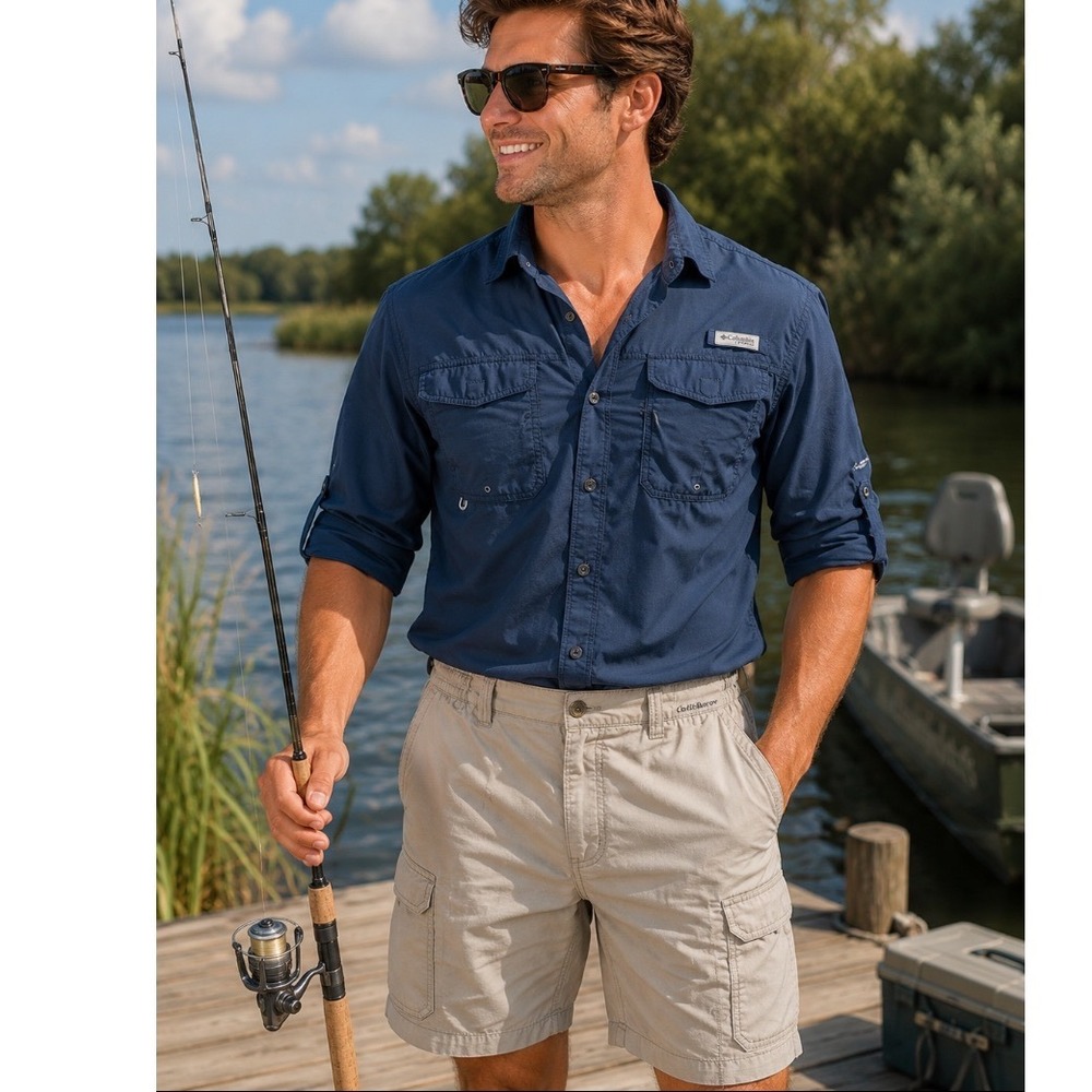 NWT Croft & Barrow Mens Big & Tall Side-Elastic Cargo Shorts Tan Khaki Cotton 48